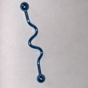 14 Gauge Blue Industrial Bar Squiggly Design.